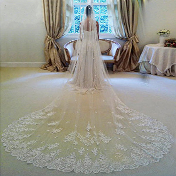 Fairy Tale Worthy Cathedral Length Lace Bridal Veil Fit For A Princess –  Simibridaldresses