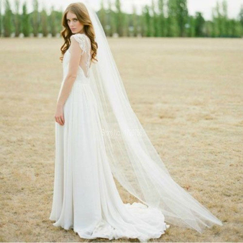 Simple Cathedral Length Tulle Wedding Veil – loveangeldress